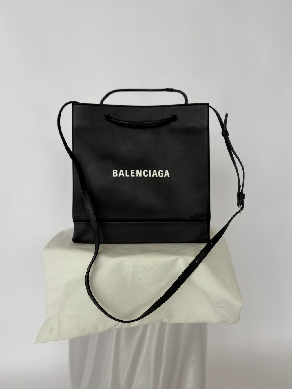 Balenciaga Black Shopping Tote Logo Bag