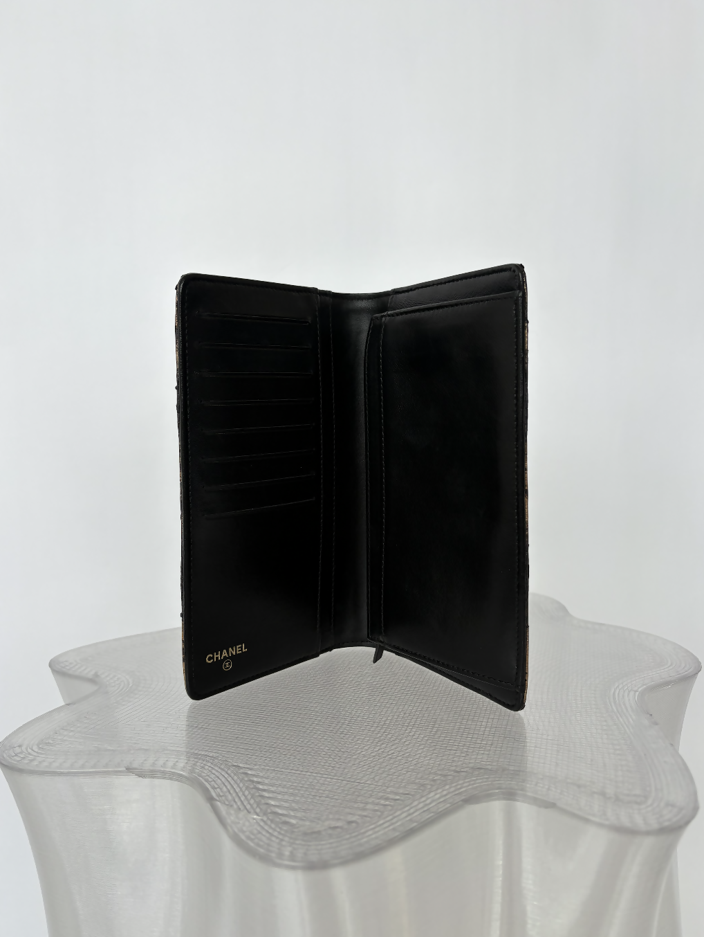 Chanel Black/Bronze Snakeskin CC Yen Wallet - FULL SET