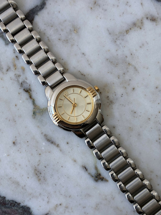 Yves Saint Laurent Bi-Tone Sunburst Dial Watch