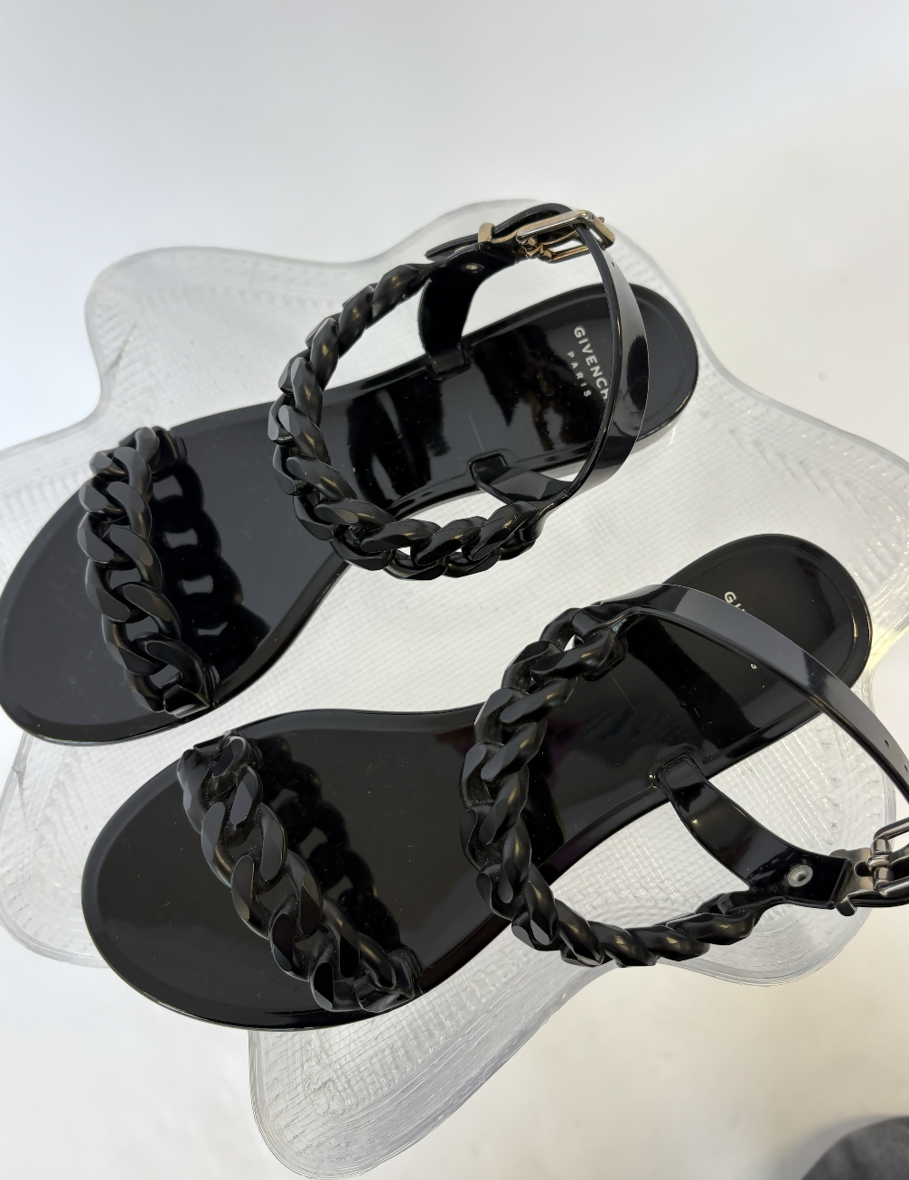 Givenchy Noir Jelly Chain Rope Sandals - FULL SET