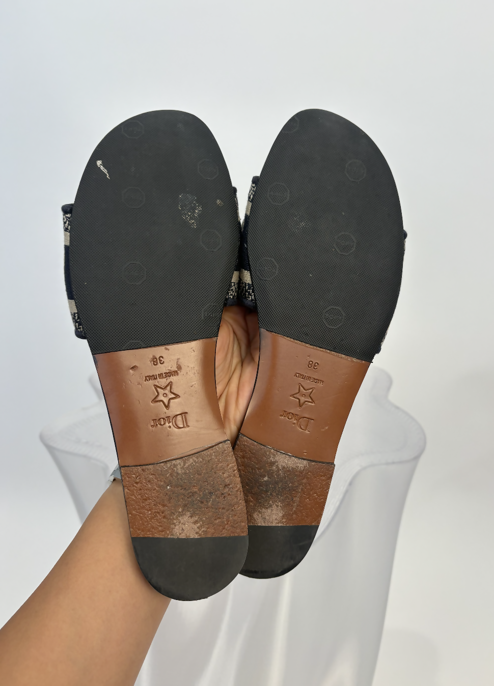 Christian Dior “Dway” Embroidered Slide in Deep Blue - FULL SET