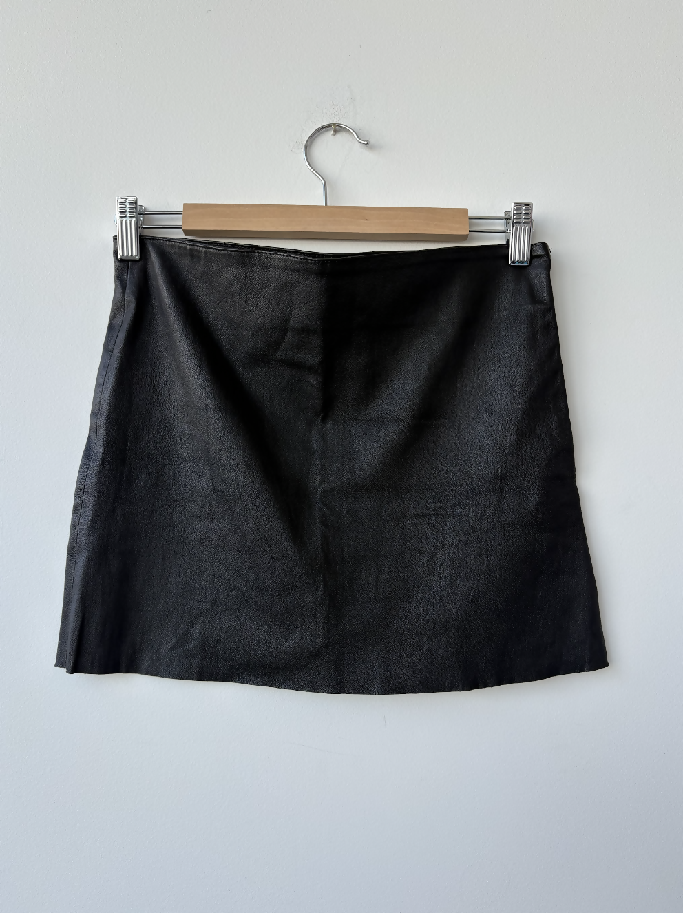 Jitrois Black Leather Mini Skirt