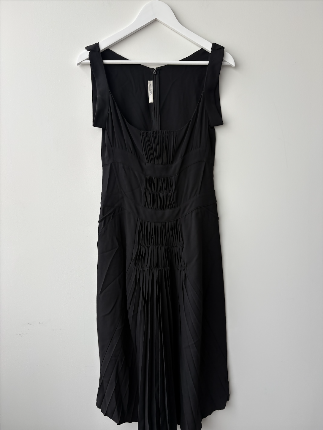Prada - Black evening dress with pleated feature