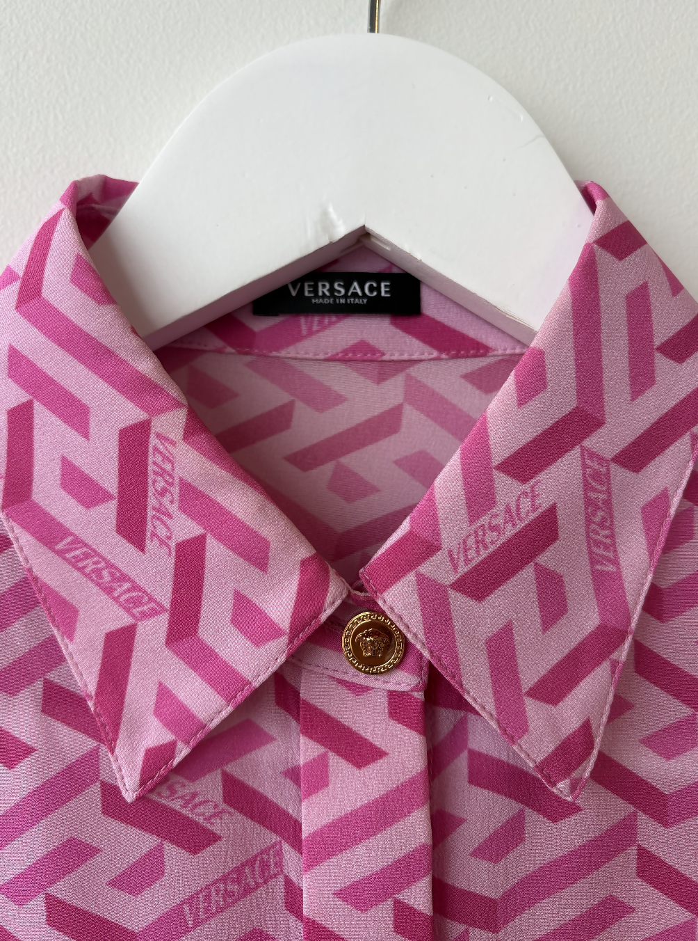 Versace La Greca Print Shirt Blouse