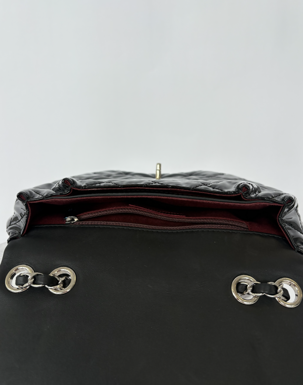 Chanel Patent Bubble Quilted Medium Calfskin Bag