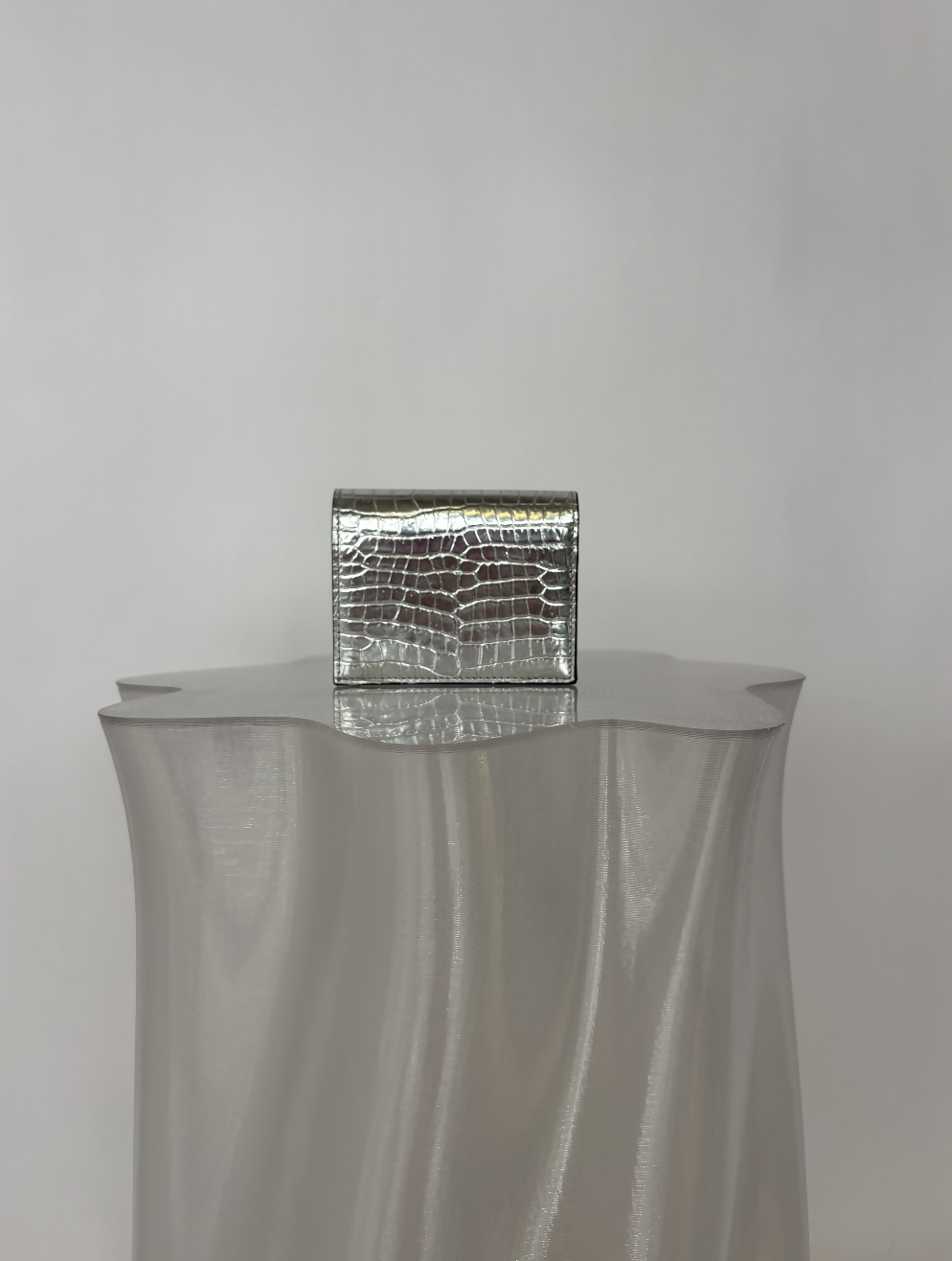 Jimmy Choo Hanne Wallet in Metallic Crocodile-Embossed Calfskin