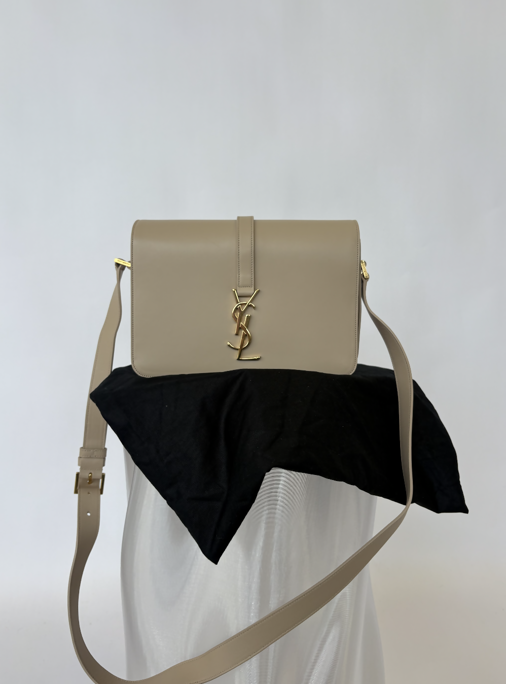 Saint Laurent Medium Classic Monogram Université Bag in Cream Smooth Calfskin