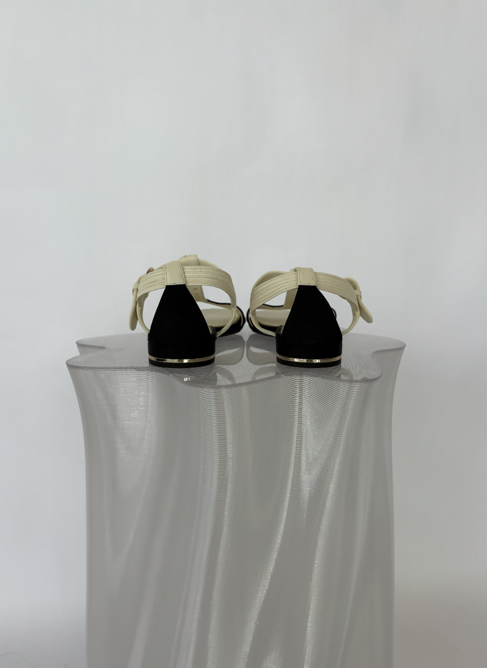 Chanel T-Bar Sandals with Pearl CC
