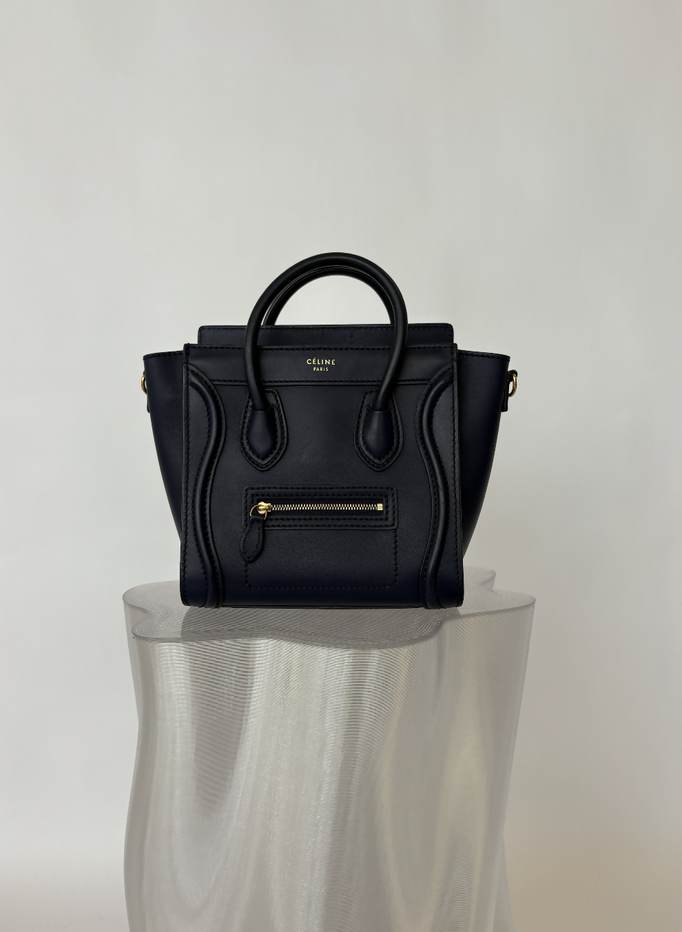 Celine Nano Luggage Leather Bag - Celine Blue Sac à Main