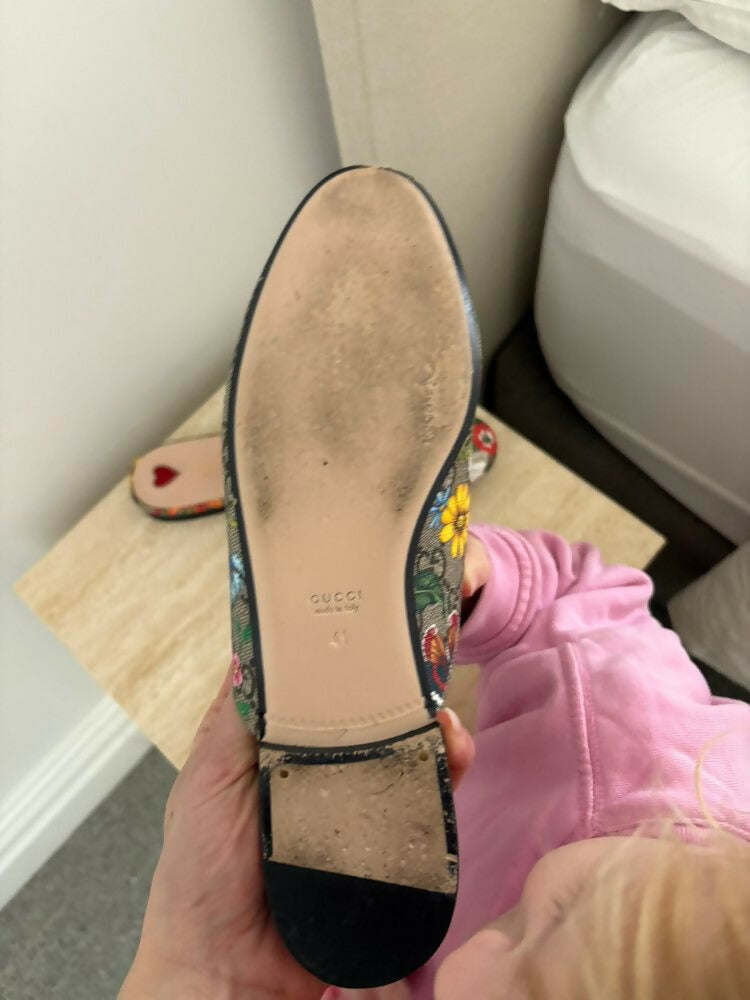 Gucci Princetown GG Supreme Monogram Blooms Slippers