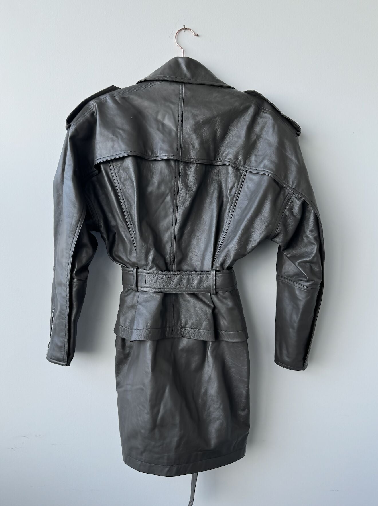 Alexandre Vauthier Fastened biker mini dress 100% leather