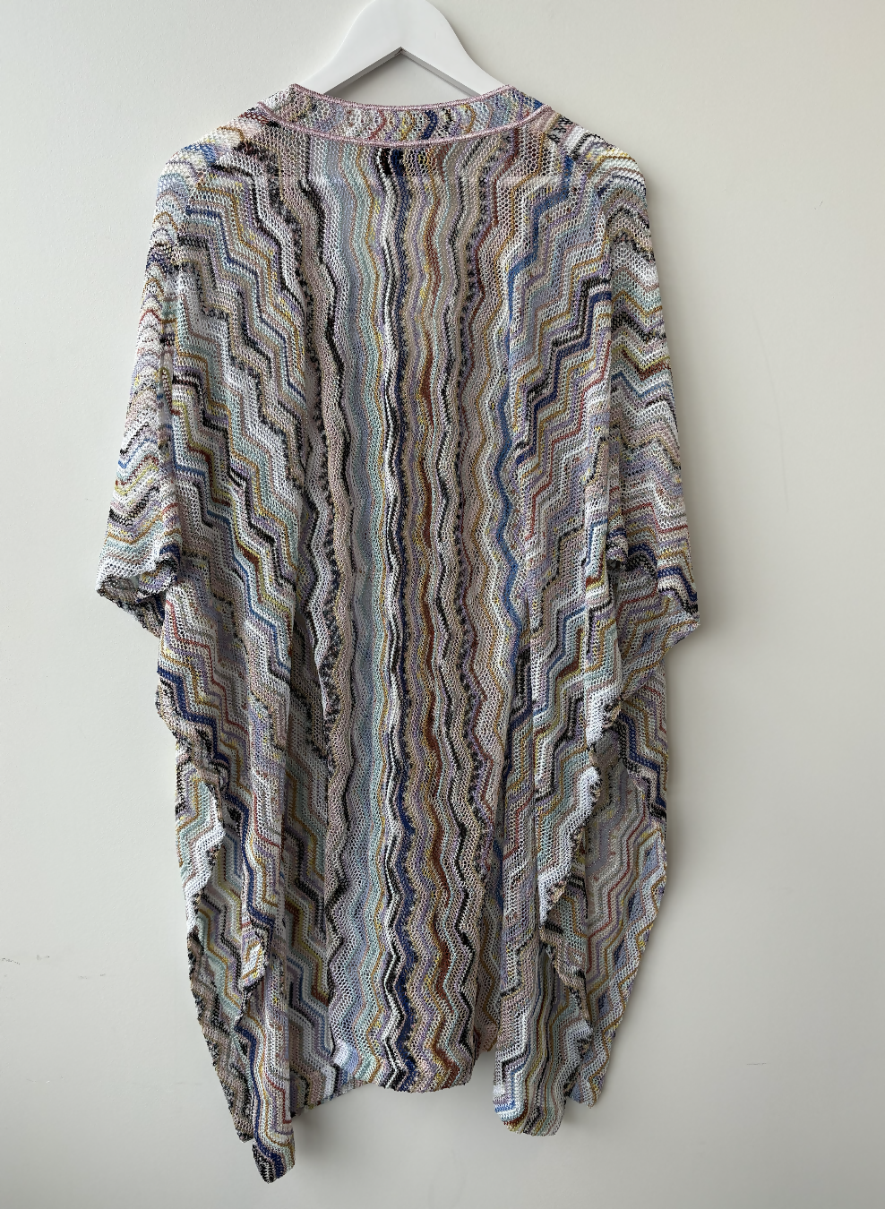 Missoni Zigzag Crochet Short Kaftan Cover-Up with Lurex