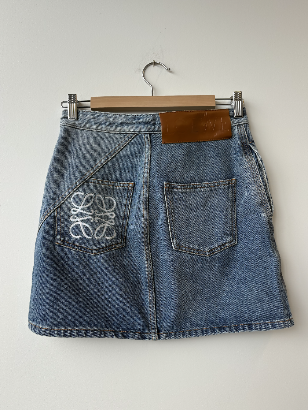 Loewe Anagram High-Rise Denim Miniskirt