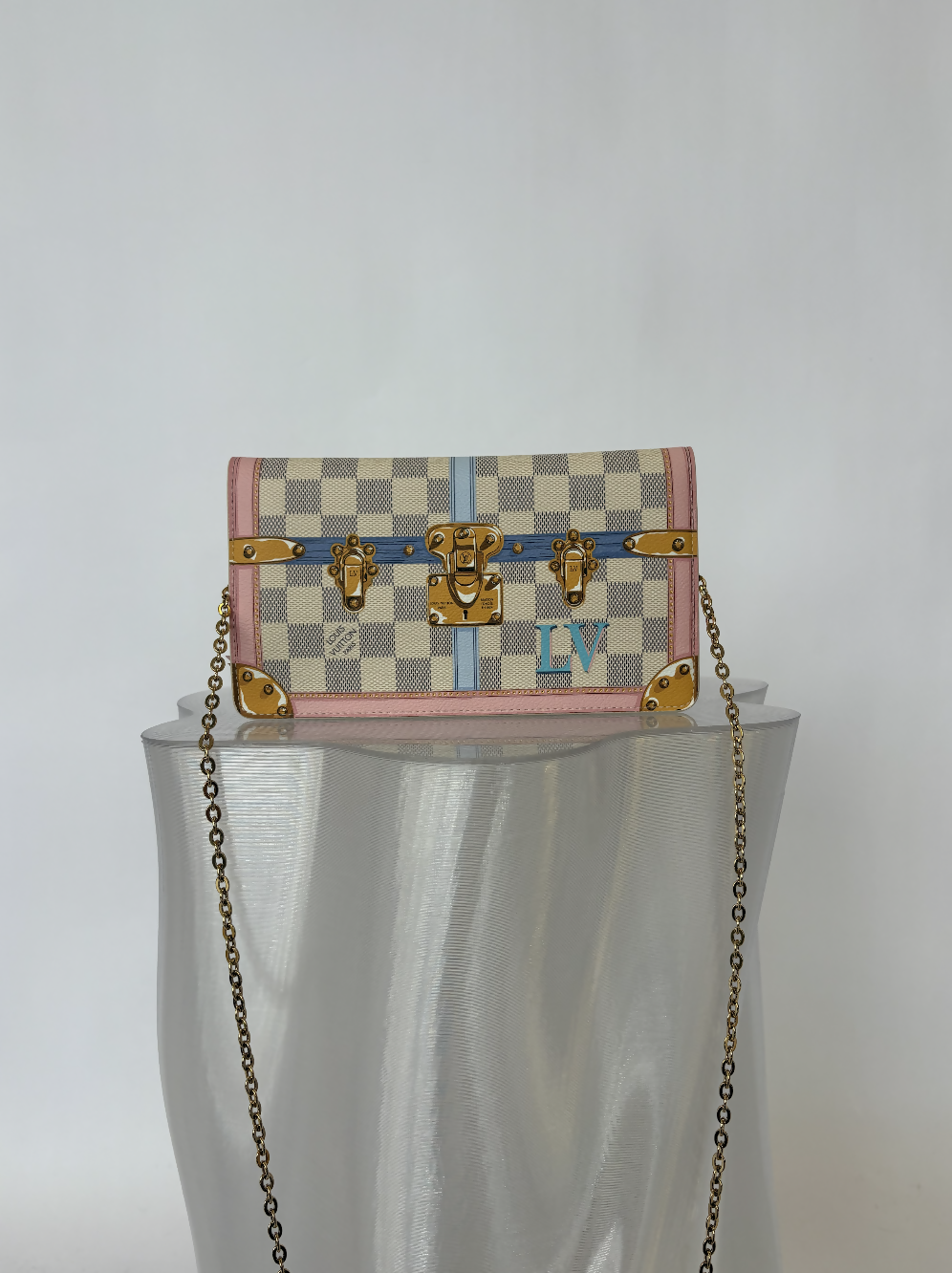Louis Vuitton LV Trunk Clutch in Damier Azur Canvas, Limited Edition