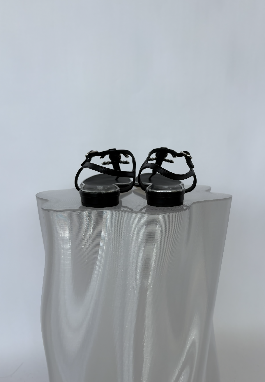 Chanel Chain CC Thong Sandals