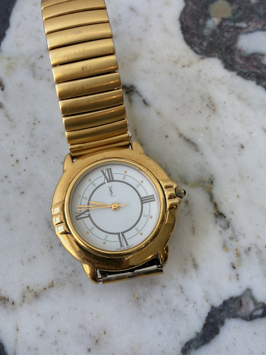 Yves Saint Laurent Bi-Tone Ribbon Link Watch