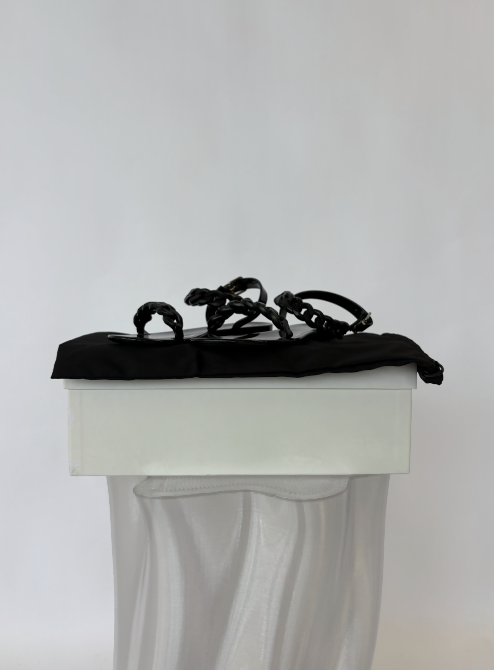 Givenchy Noir Jelly Chain Rope Sandals - FULL SET