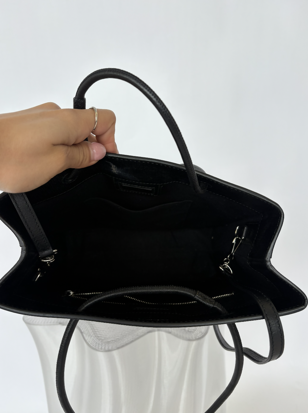 Balenciaga Black Shopping Tote Logo Bag