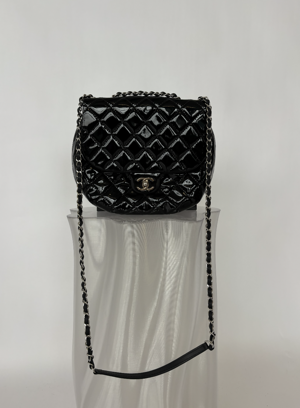 Chanel Patent Bubble Quilted Medium Calfskin Bag