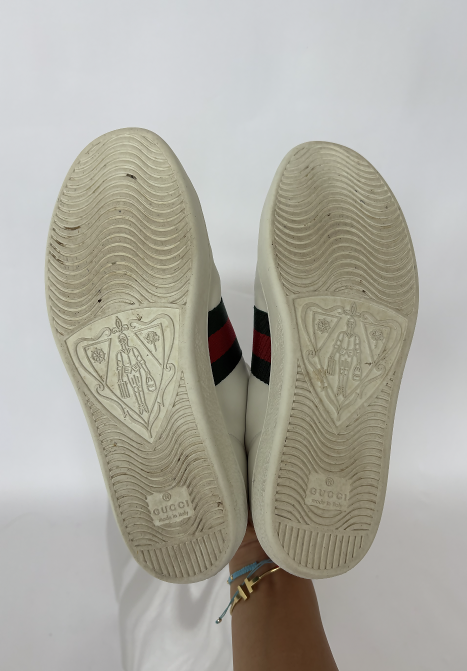 Gucci “New Ace” Pearl Stud Sneakers