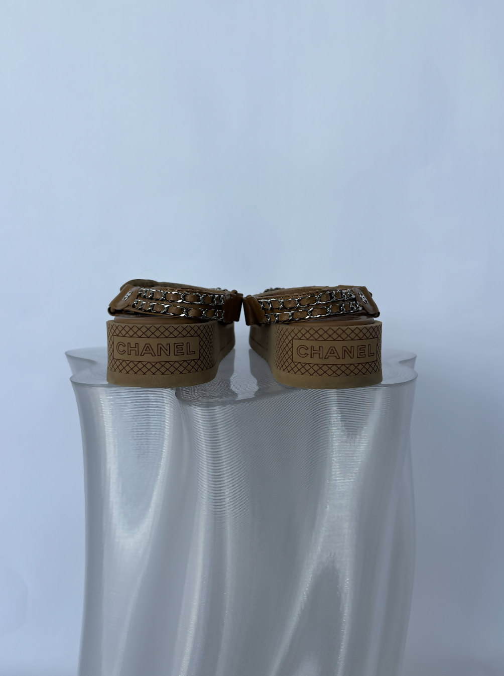 Beige Chanel Dad Chain Sandals - FULL SET