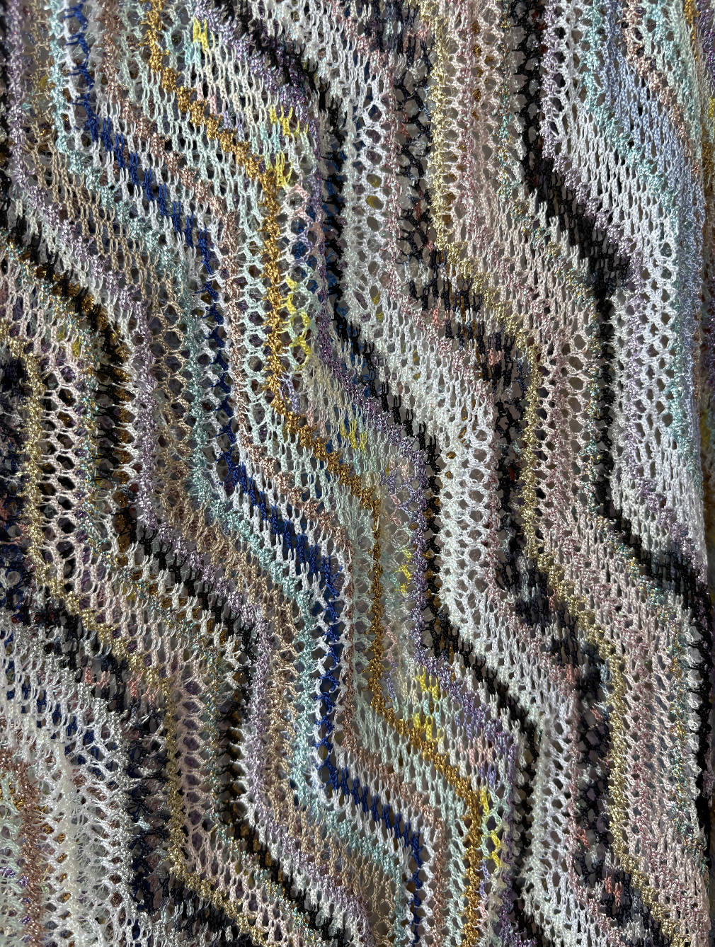 Missoni Zigzag Crochet Short Kaftan Cover-Up with Lurex