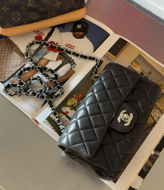 Chanel Mini Flap Bag in Dark Grey Lambskin