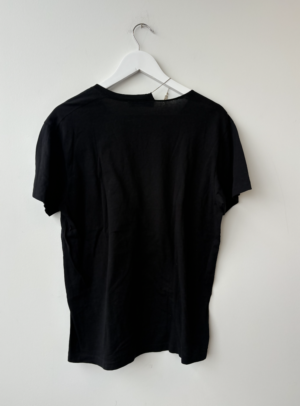 Valentino Black Tee with Safety Pin Chain