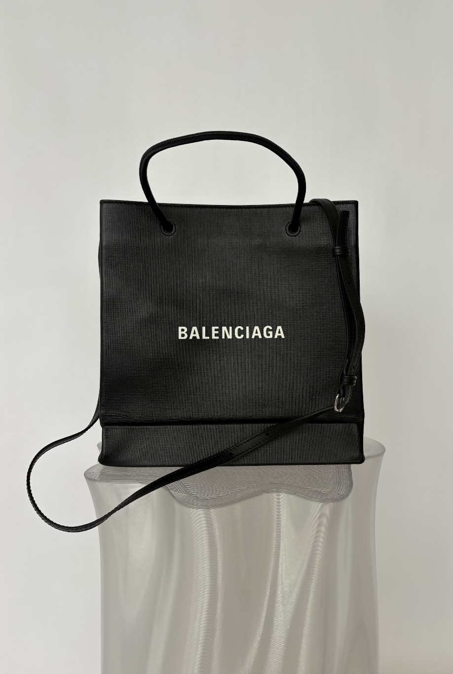 Balenciaga Black Shopping Tote Logo Bag