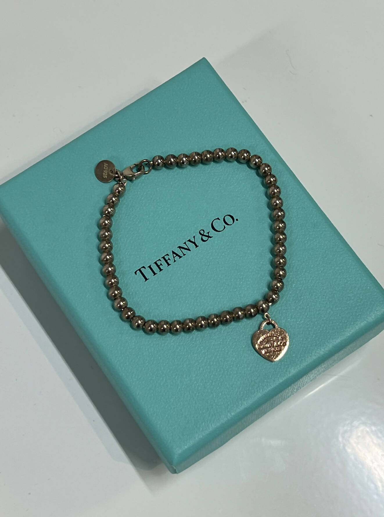 Tiffany & Co Silver Bracelet HeartGold Heart