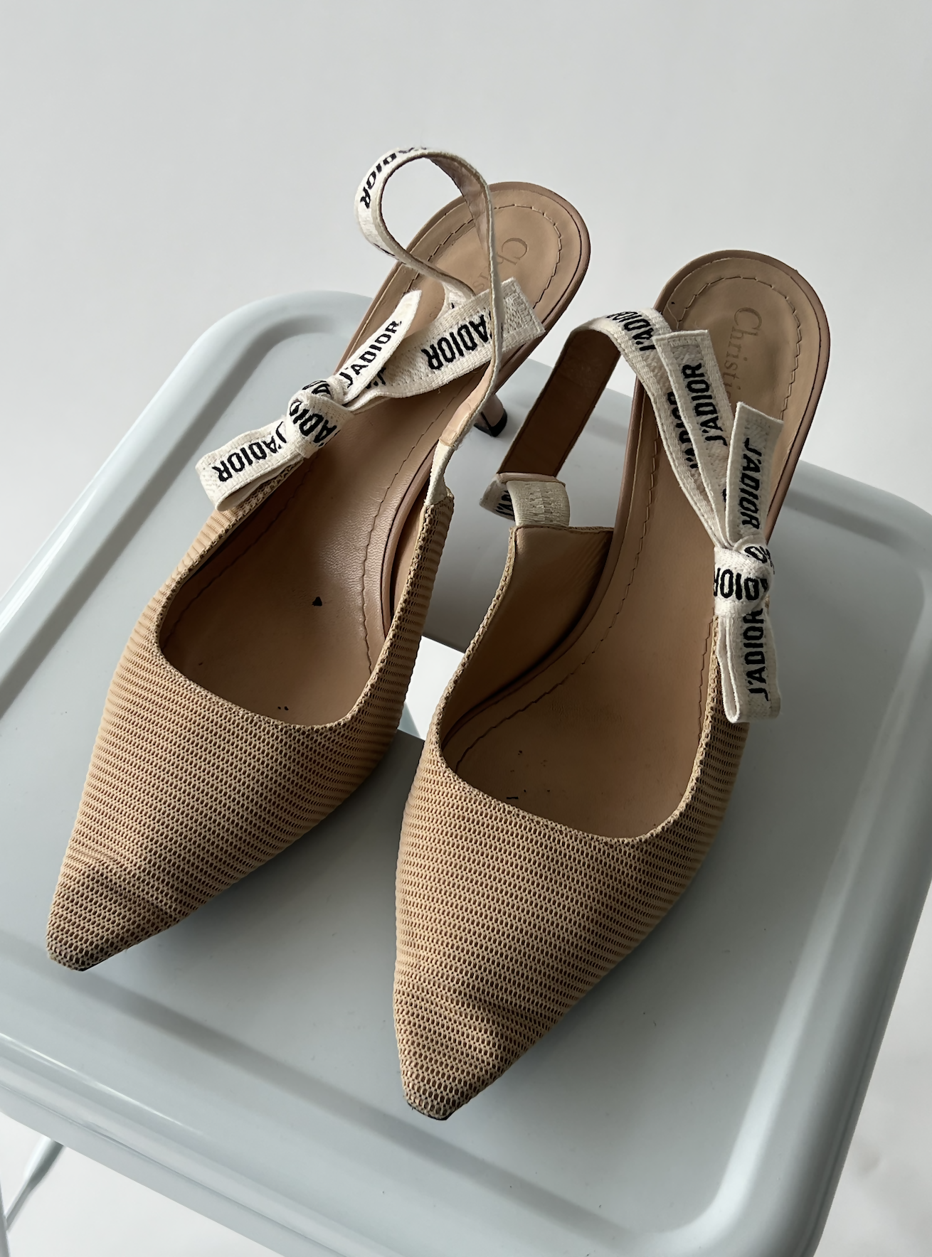 Dior Sling Backs - Nude Fabric