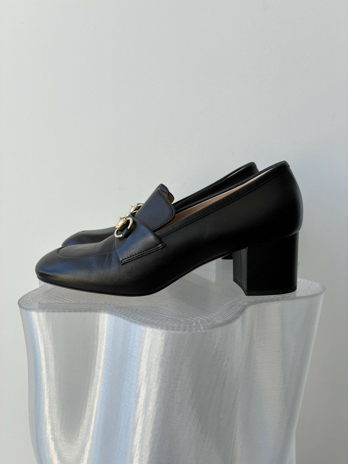 Gucci Horsebit Block 55 Heel Loafer Pumps