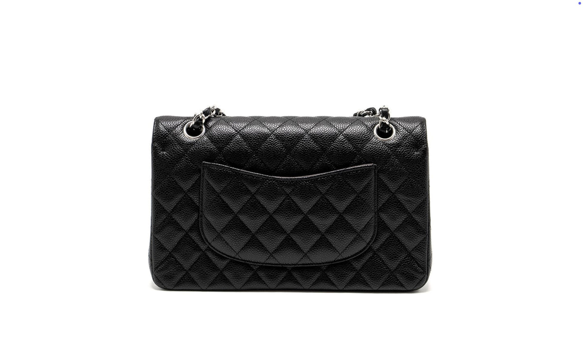CHANEL Medium Classic Double Flap Bag Caviar Black