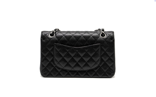 CHANEL Medium Classic Double Flap Bag Caviar Black