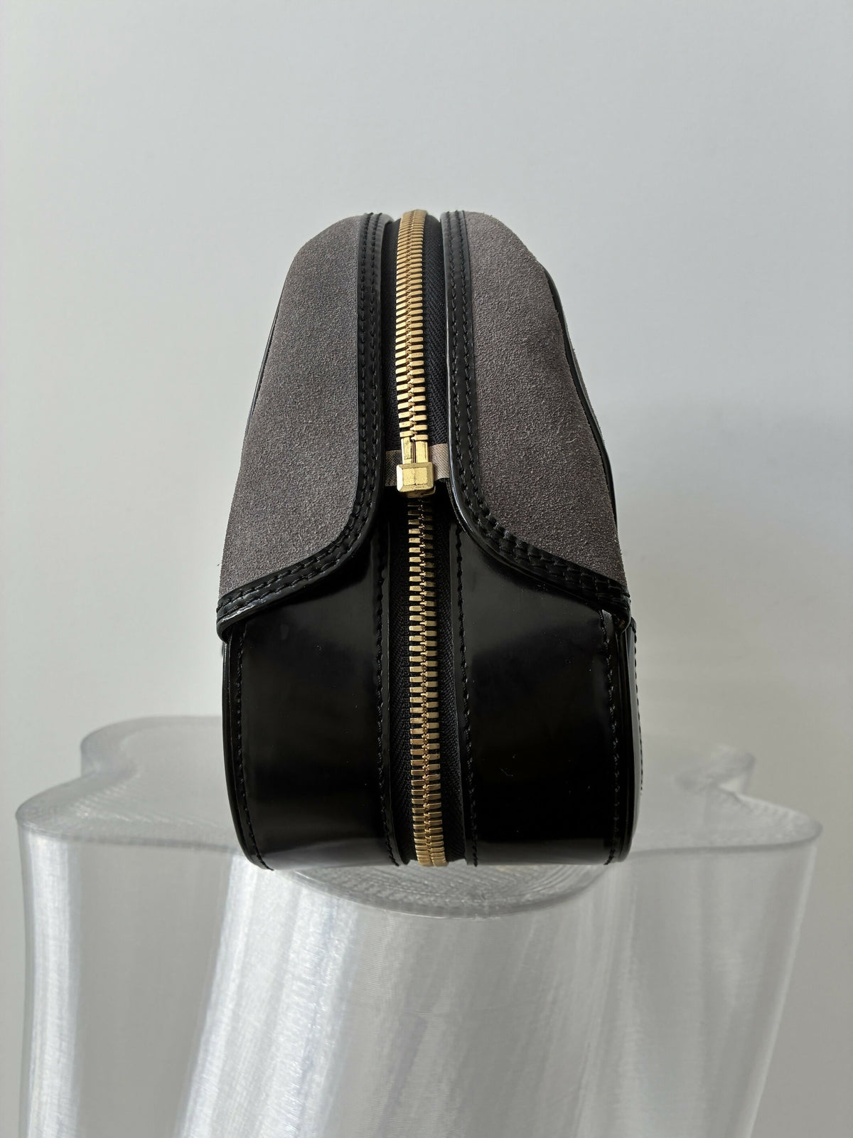 Louis Vuitton Limited Edition Grey Suede Stamped Trunk Bag, 2006 Cruise Collection