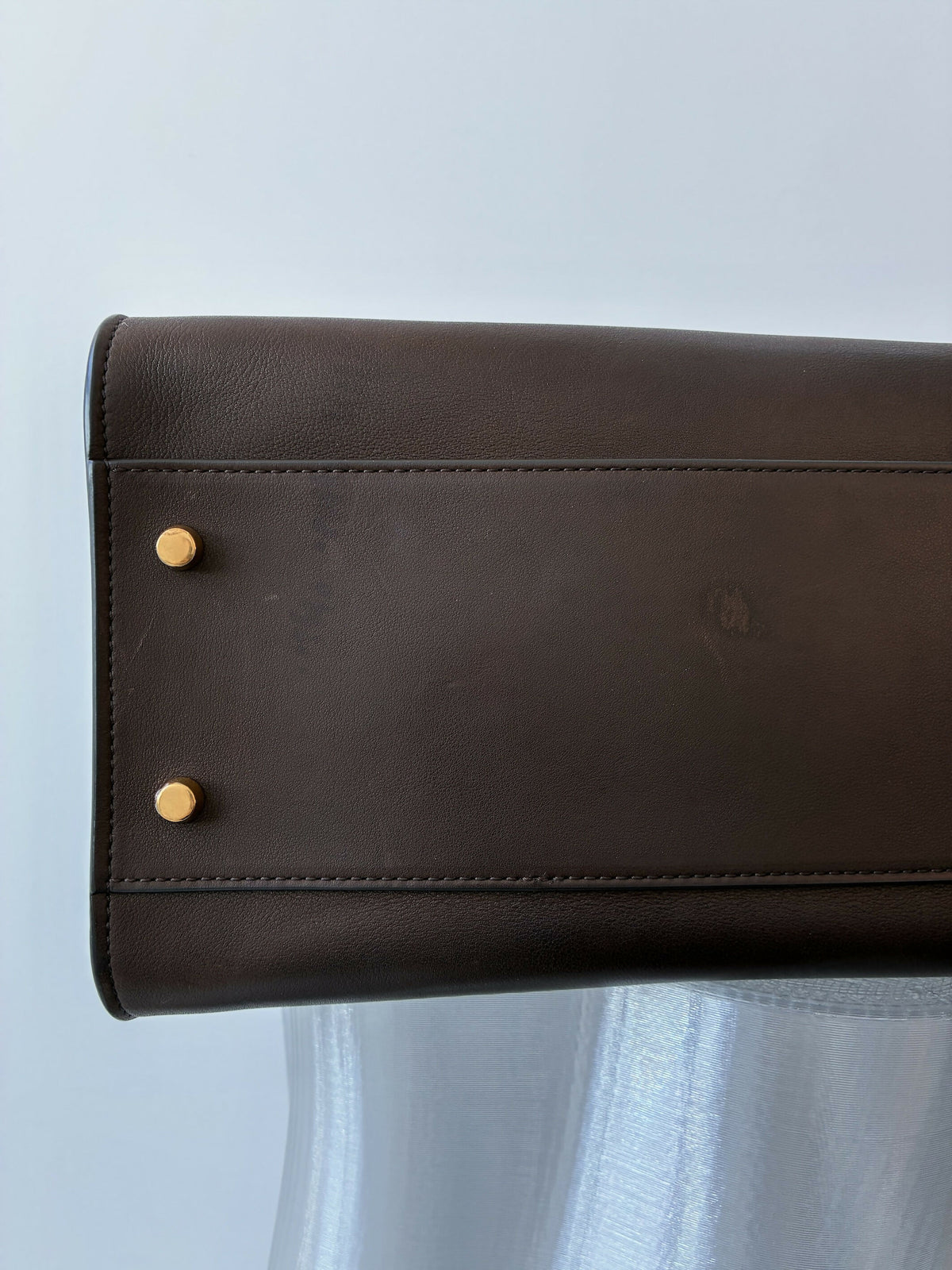 The Row East-West Margaux Dark Brown Leather Bag