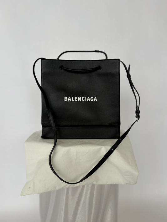 Balenciaga Black Shopping Tote Logo Bag