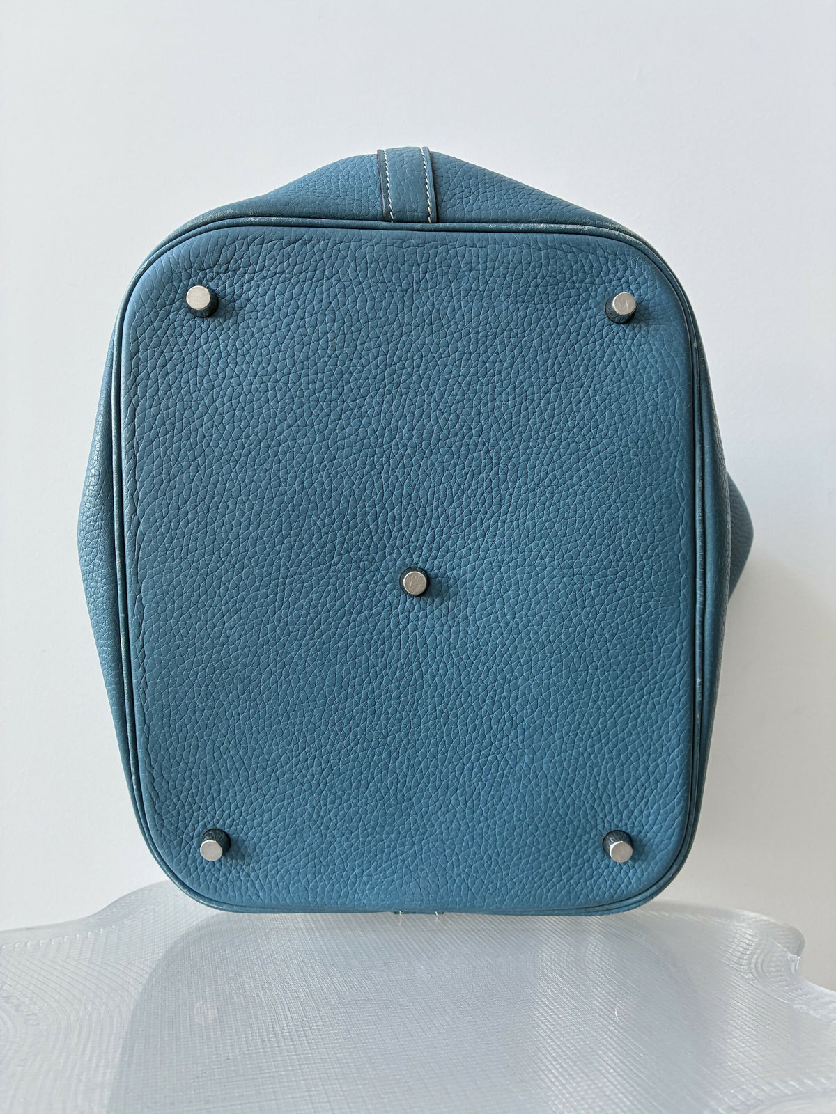 Hermès Picotin 22 MM, Blue Jean Taurillon Clemence Leather
