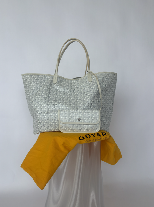 Goyard Saint Louis GM White Tote Bag