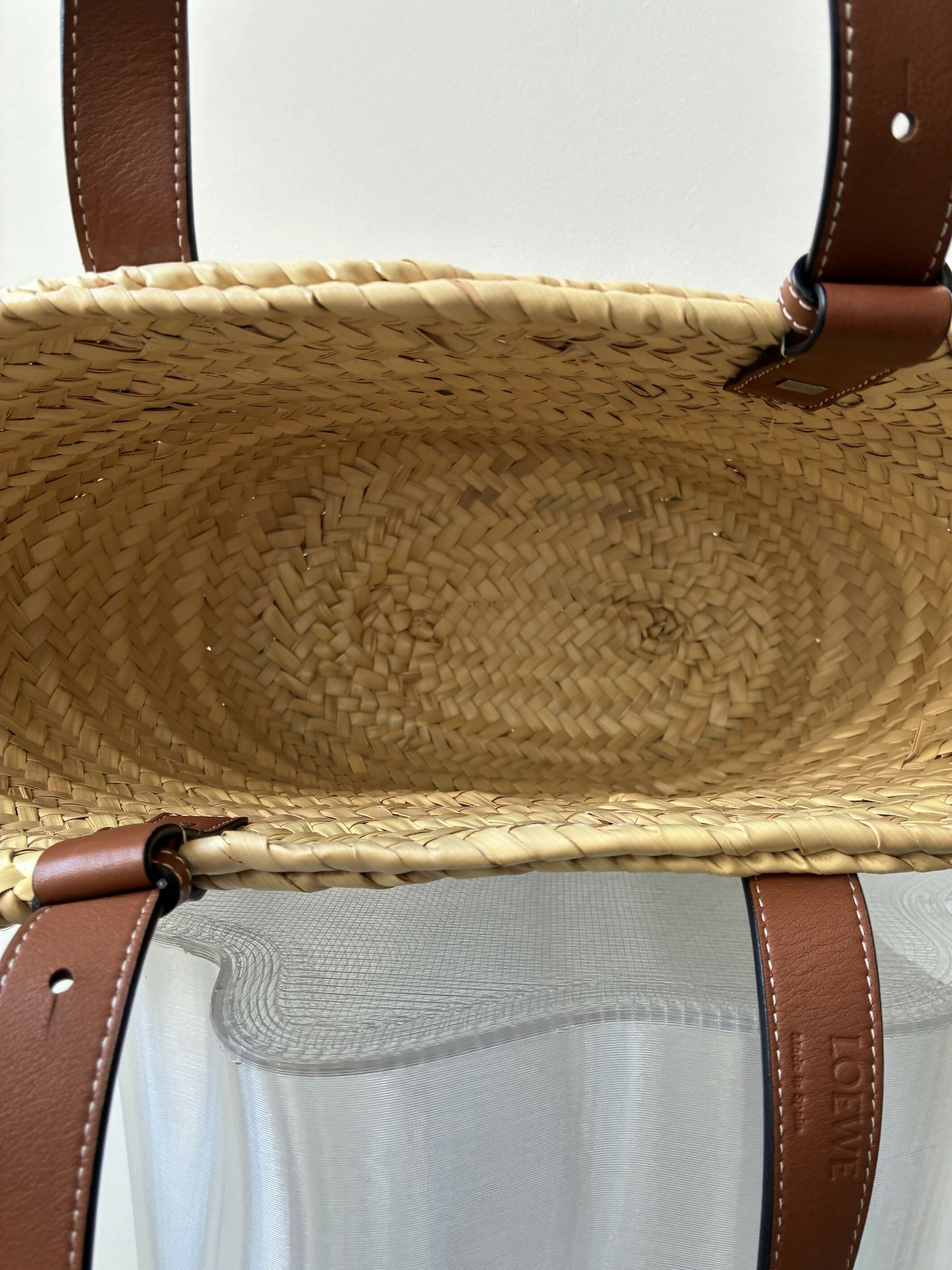 Loewe Medium Leather-Trimmed Basket Tote
