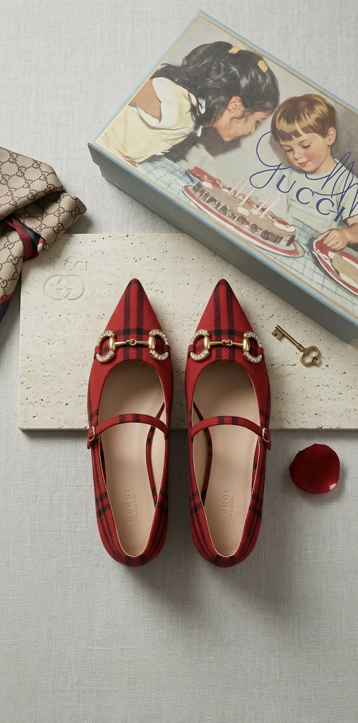 Gucci horsebit red shoes
