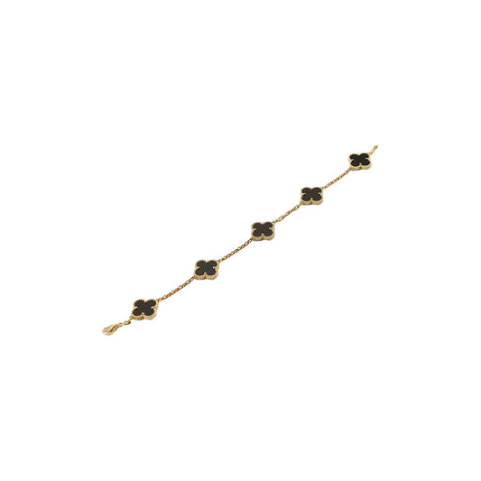 Van Cleef & Arpels Vintage Alhambra 5 Motifs Onyx Bracelet