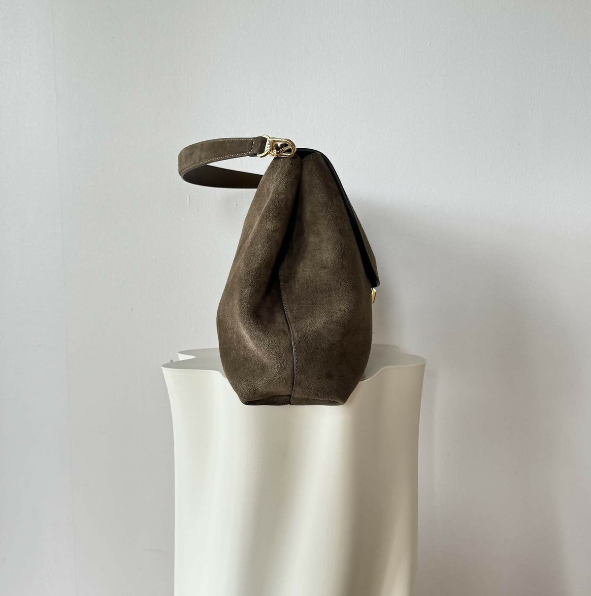 Toteme T-Lock Suede Shoulder Bag