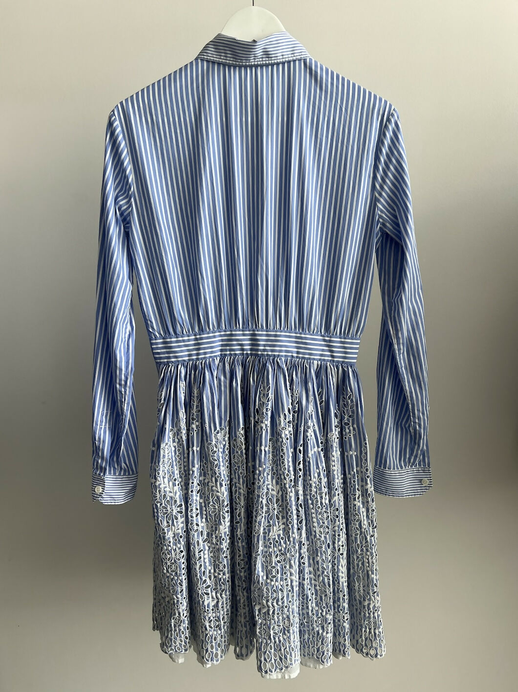 Miu Miu - Long sleeve blue and whites stripped summer dress
