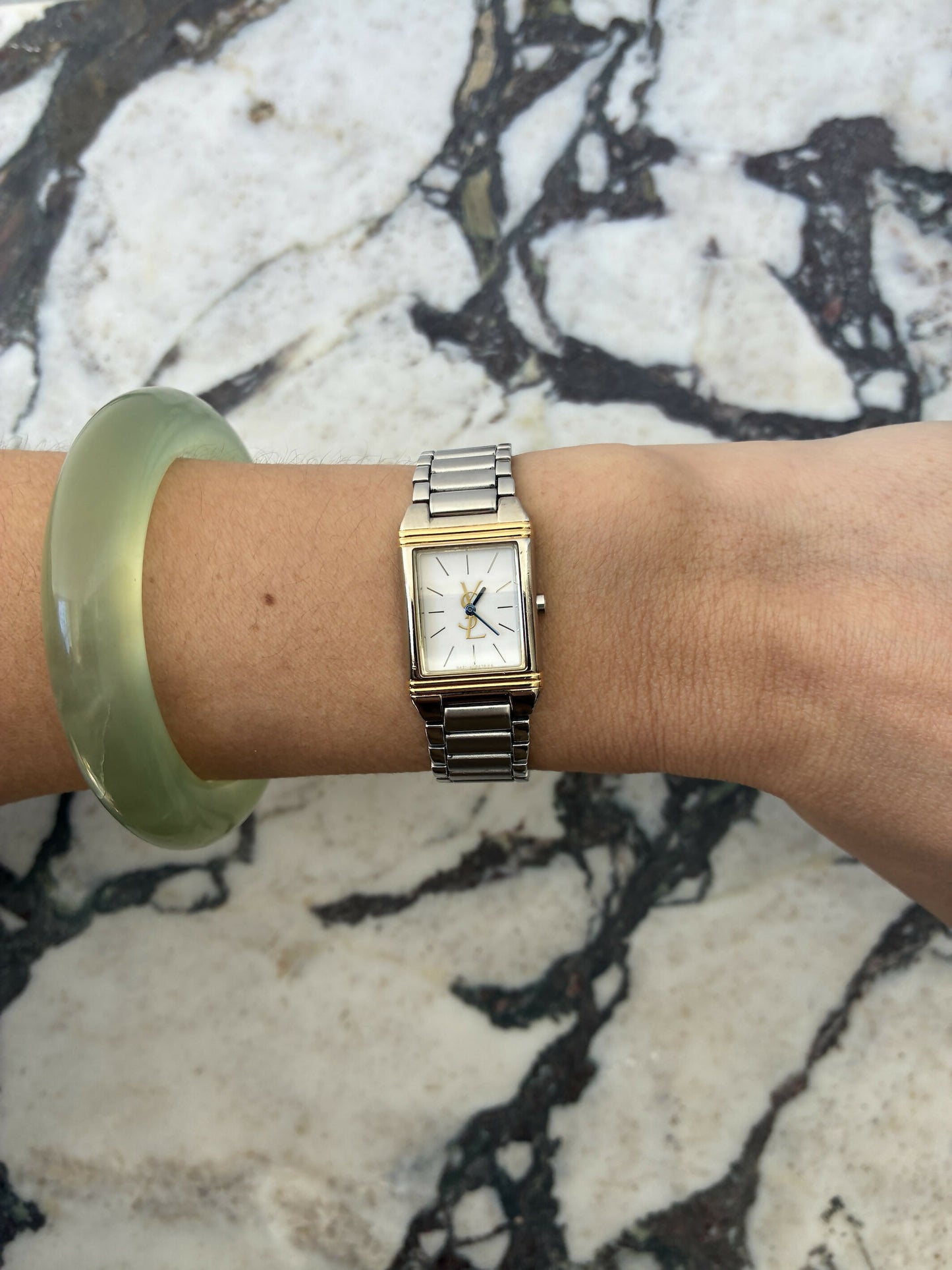 Yves Saint Laurent Bi-Tone Tank Watch