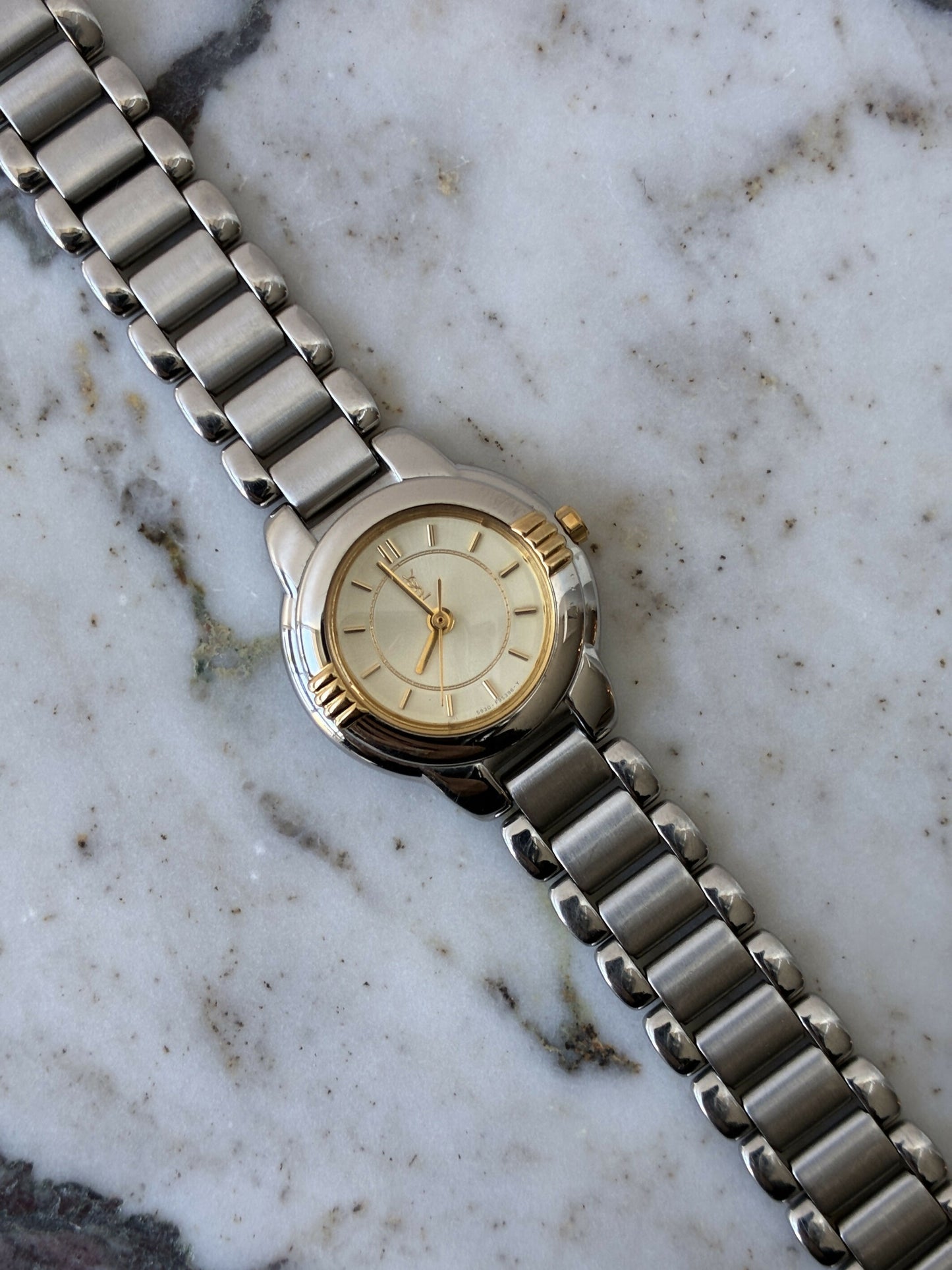 Yves Saint Laurent Bi-Tone Sunburst Dial Watch