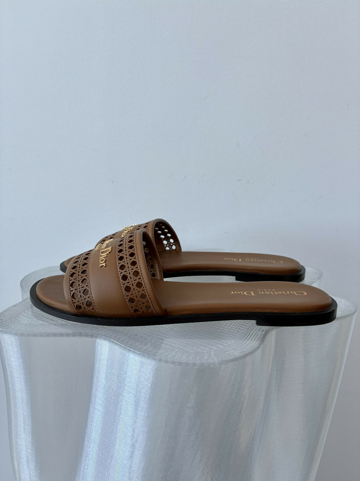 Christian Dior D-Lane Slide in Chestnut