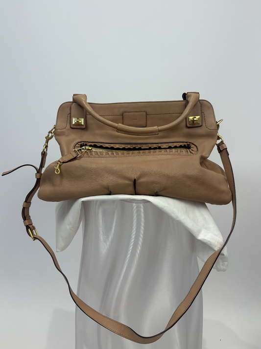 Chloé Margaret 2-Way Leather Bag in Light Pink