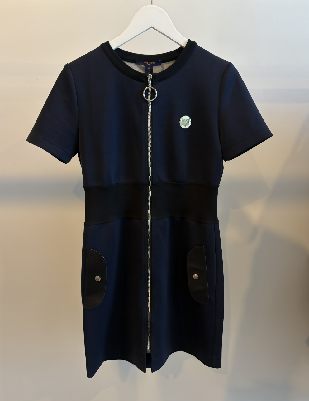 Louis Vuitton Black & Navy Short Sleeve Dress
