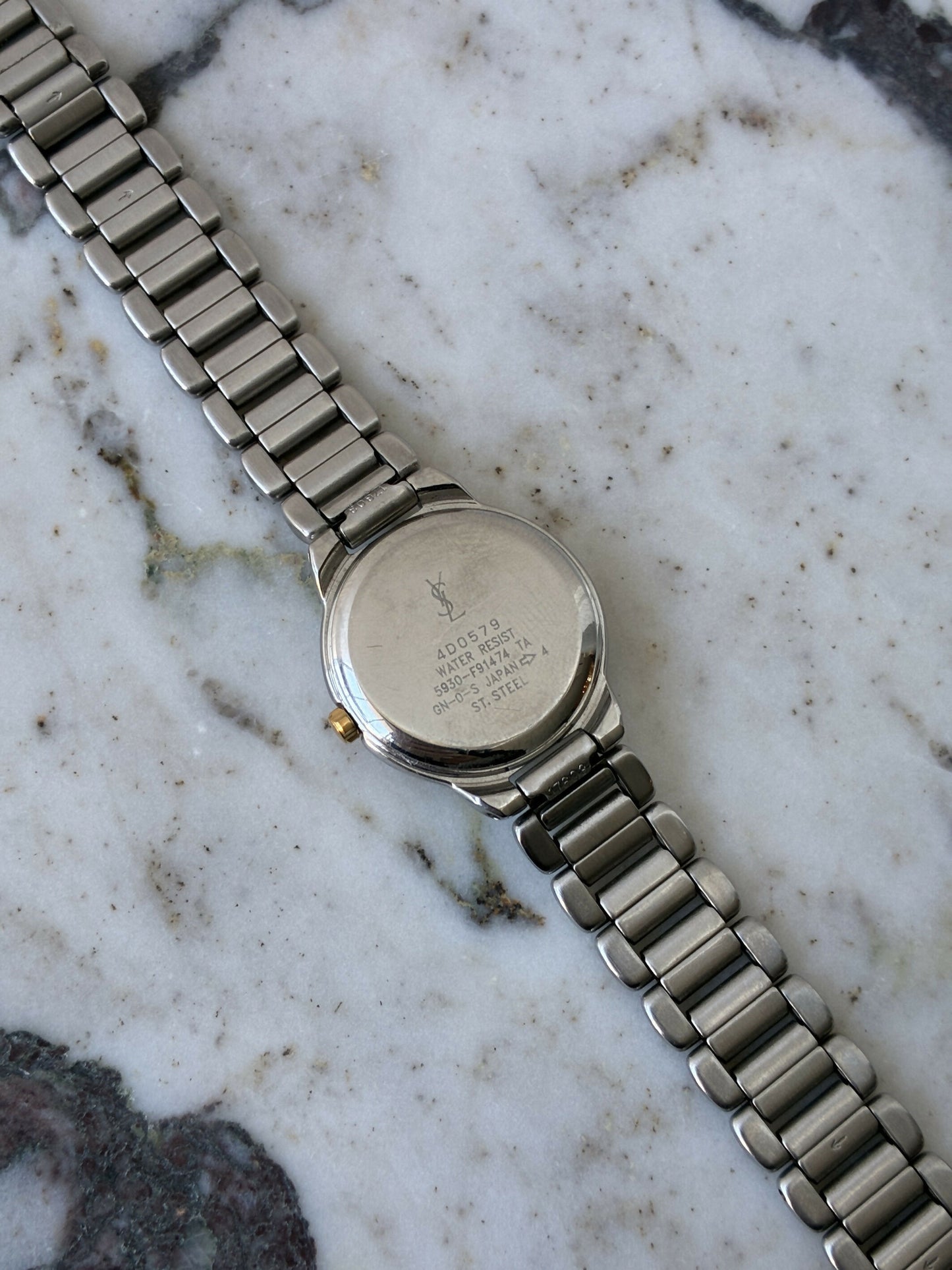Yves Saint Laurent Bi-Tone Sunburst Dial Watch